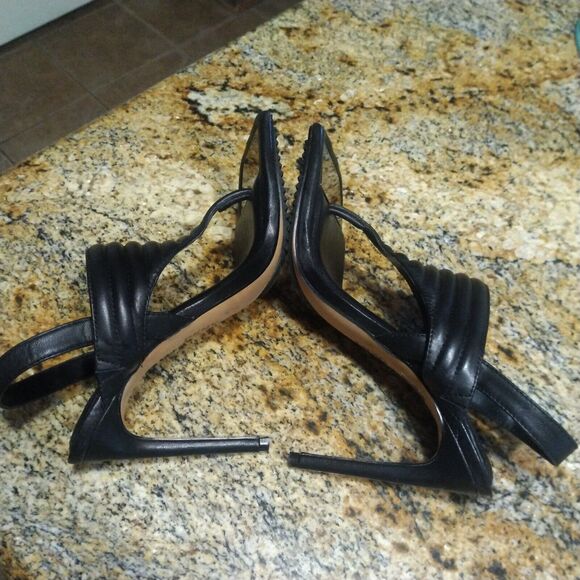 DKNY Black Ralia Platform Double Padded Strap Slip On Stiletto Heels Womens 7.5 - Picture 9 of 11